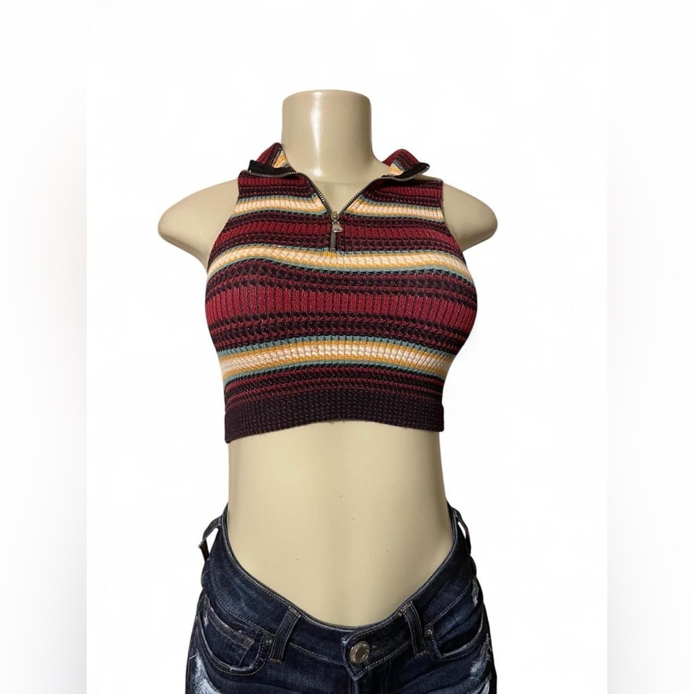 Striped Multicolor Cropped Top